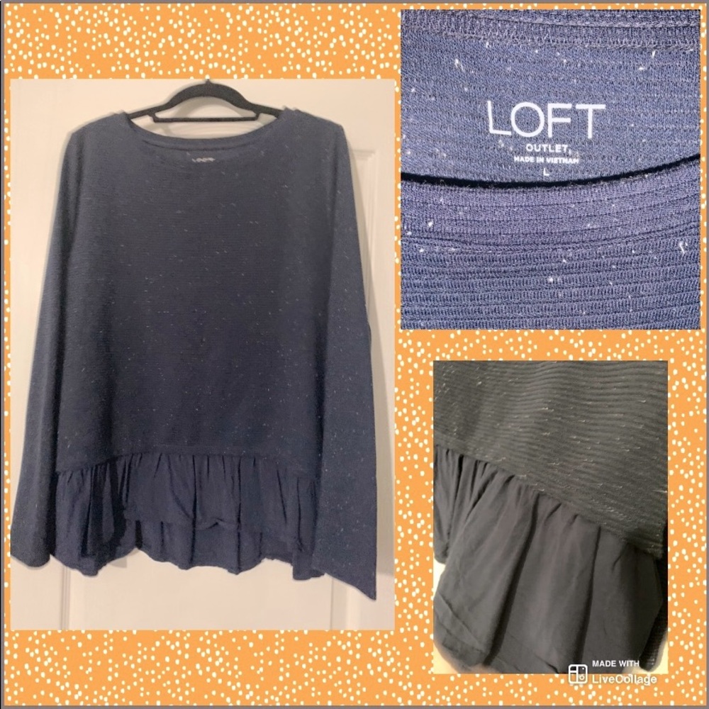 LOFT • Speckled Peplum Top